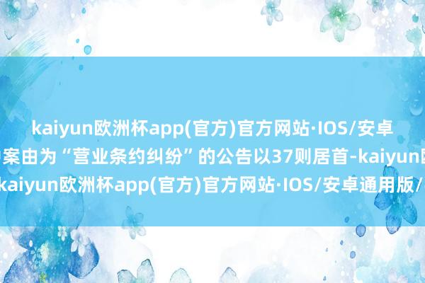 kaiyun欧洲杯app(官方)官方网站·IOS/安卓通用版/手机APP下载其中案由为“营业条约纠纷”的公告以37则居首-kaiyun欧洲杯app(官方)官方网站·IOS/安卓通用版/手机APP下载