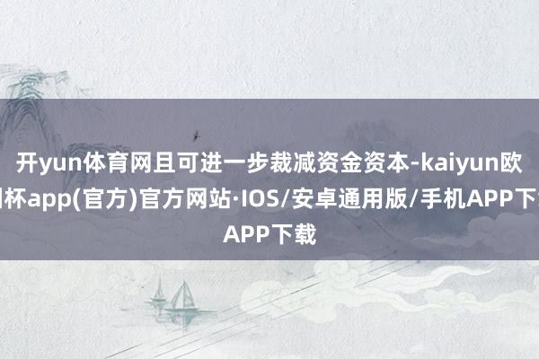 开yun体育网且可进一步裁减资金资本-kaiyun欧洲杯app(官方)官方网站·IOS/安卓通用版/手机APP下载